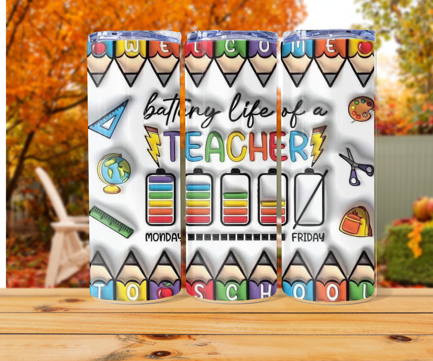 Teacher 20 oz tumbler.