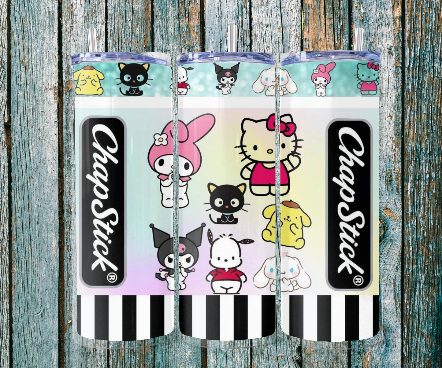 cat and friends Chap Stick Tumbler wrap