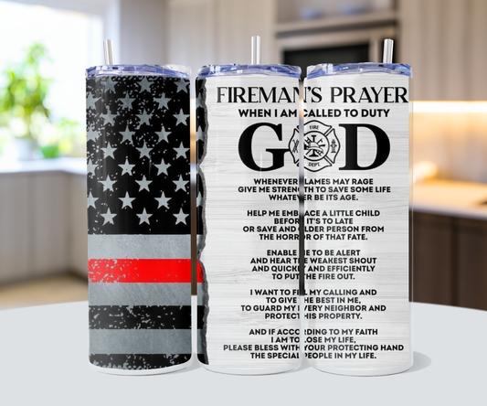 Fireman's Prayer 20 Oz Tumbler