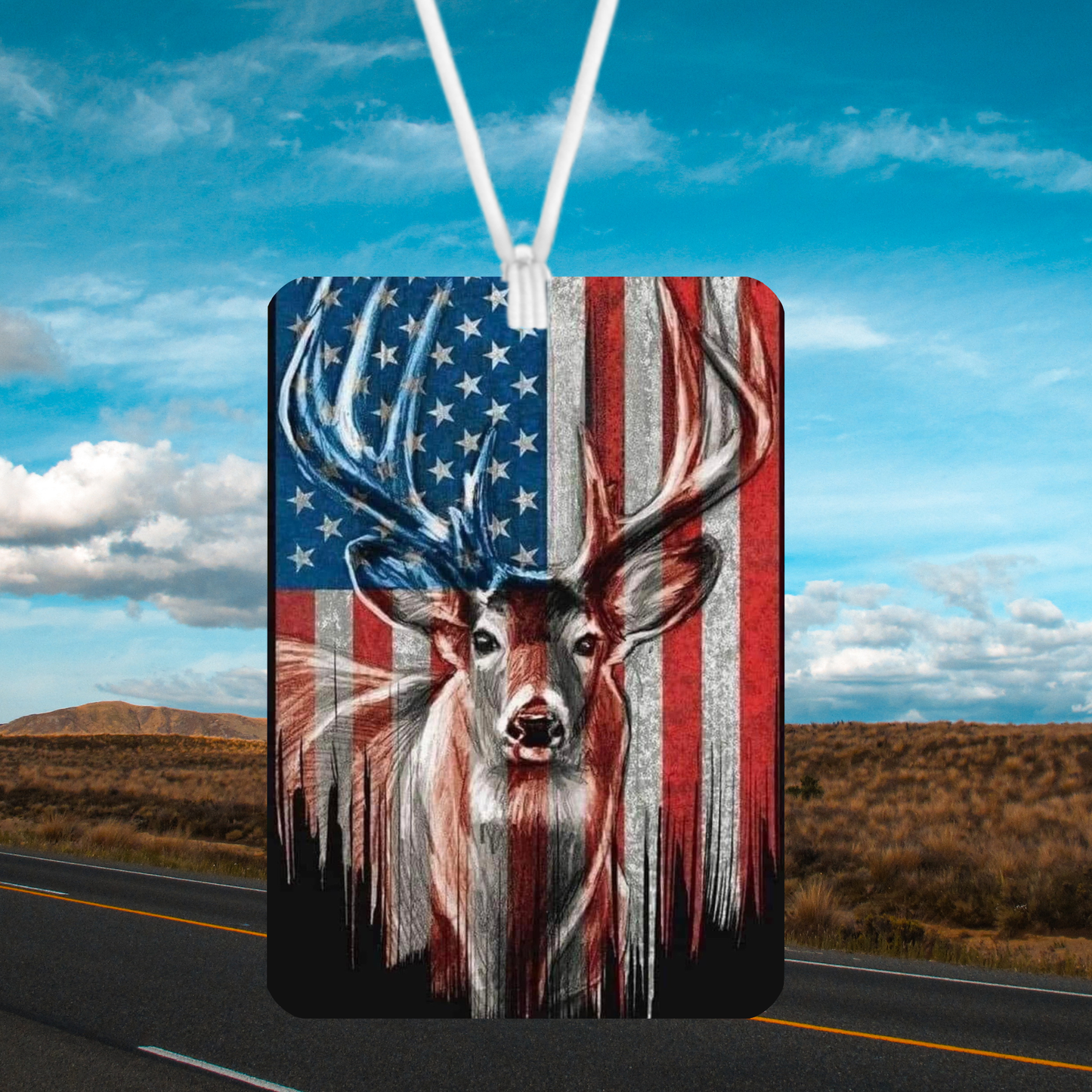 Buck and American Flag Freshie